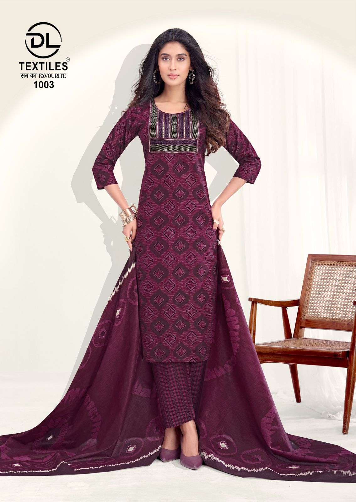 DL TEXTILES ROYAL AJRAKH COTTON PRINTS READY MADE LADIES SUIT