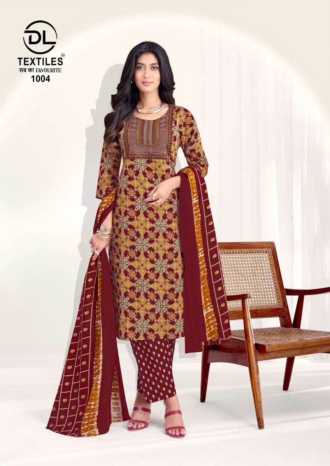 DL TEXTILES ROYAL AJRAKH COTTON PRINTS READY MADE LADIES SUIT