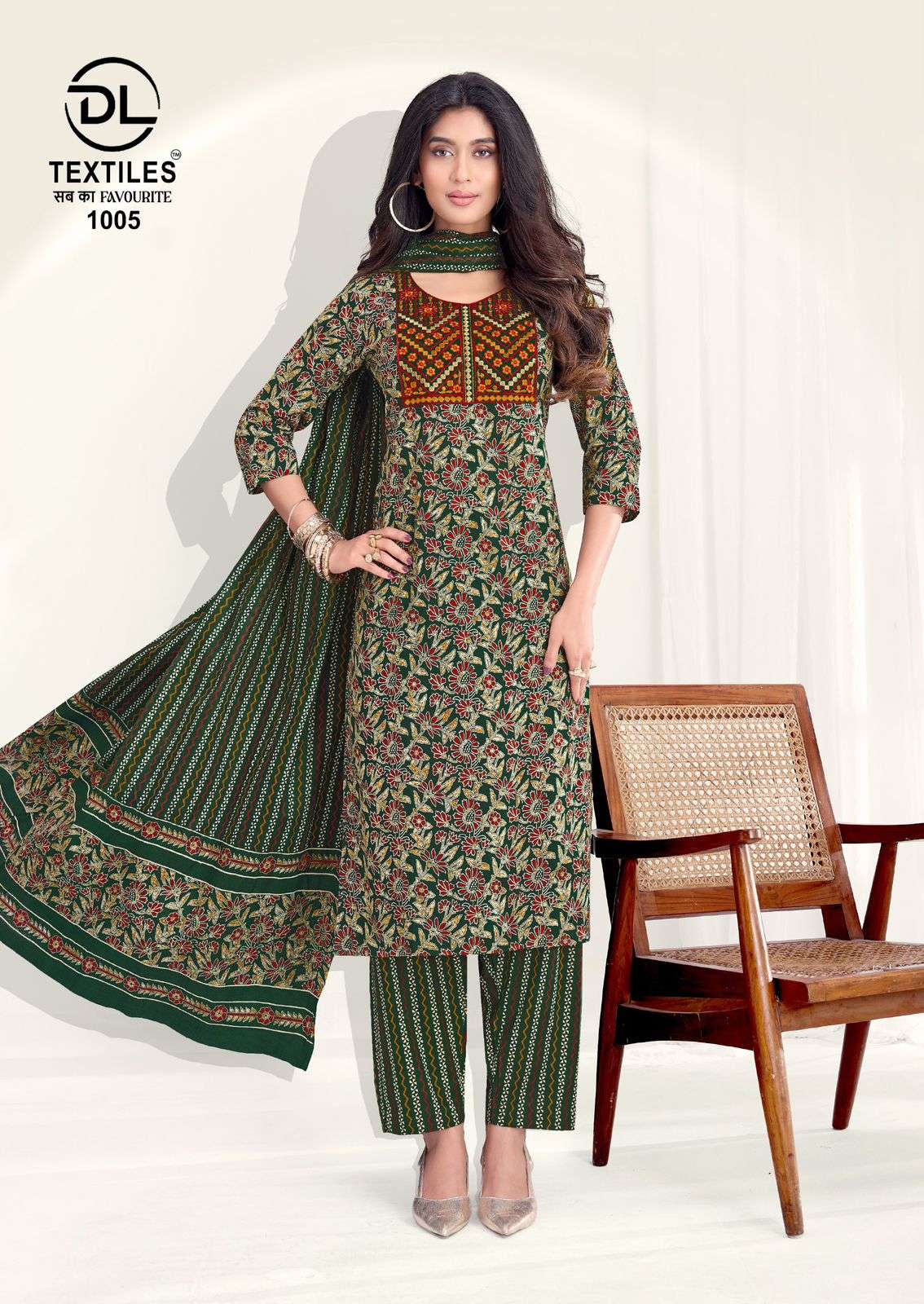 DL TEXTILES ROYAL AJRAKH COTTON PRINTS READY MADE LADIES SUIT