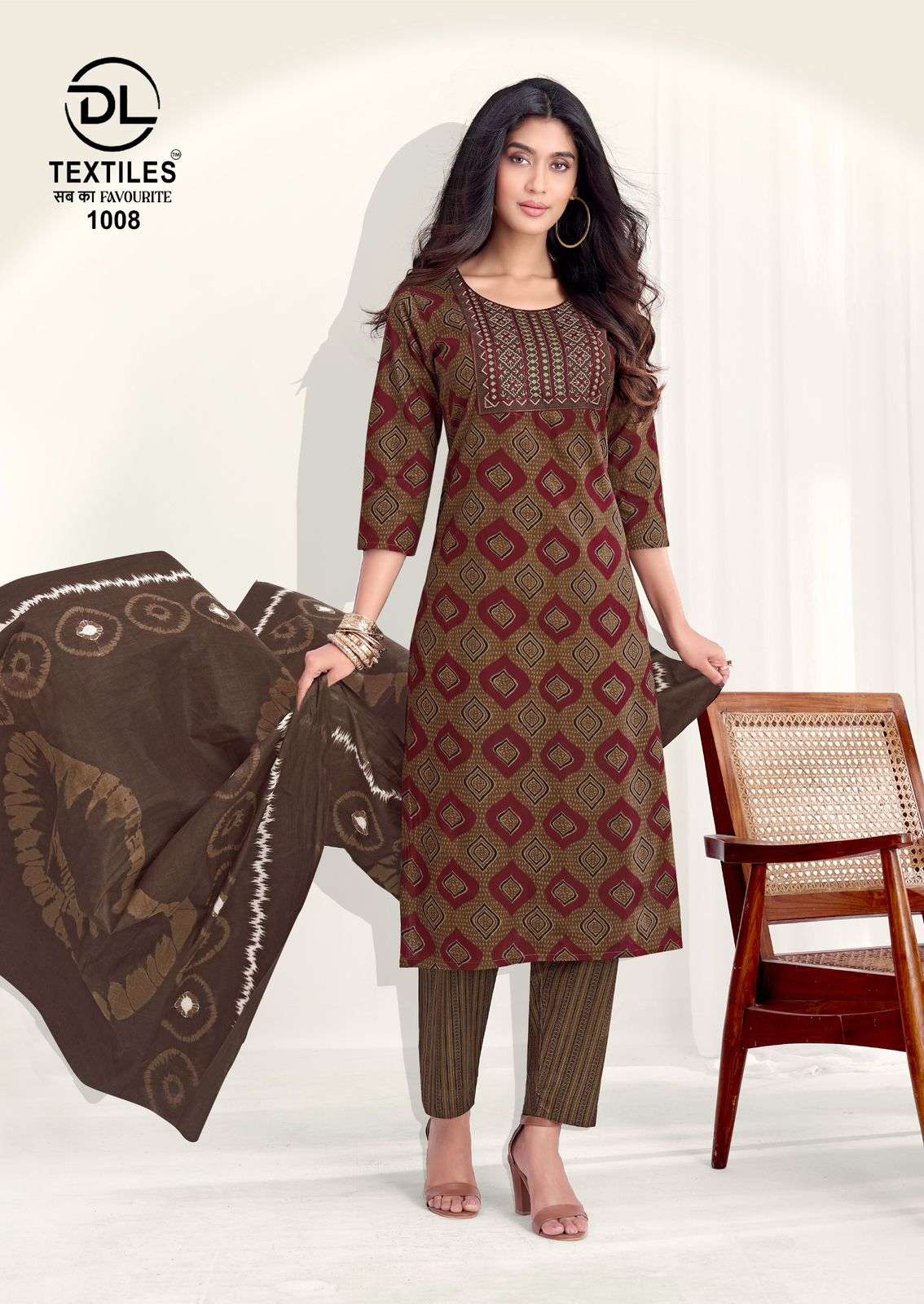 DL TEXTILES ROYAL AJRAKH COTTON PRINTS READY MADE LADIES SUIT