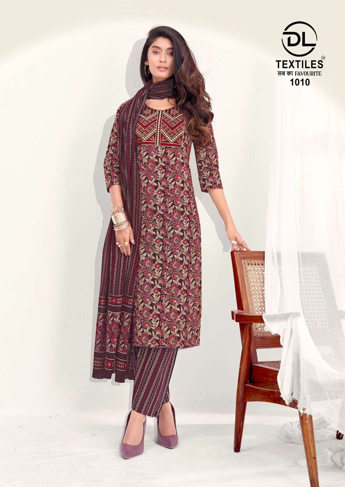 DL TEXTILES ROYAL AJRAKH COTTON PRINTS READY MADE LADIES SUIT
