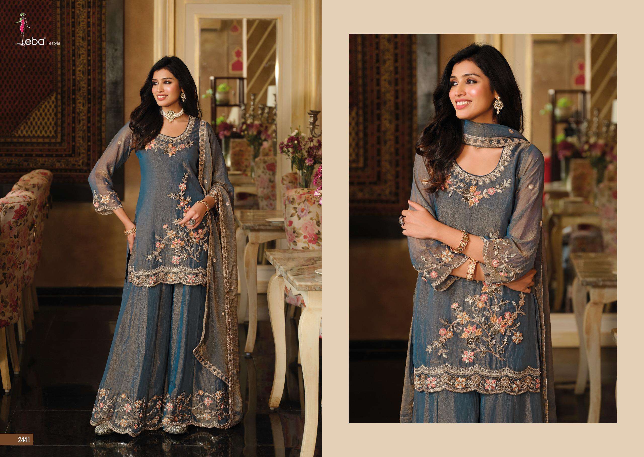 EBA LIFESTYLLE GULBANO HEAVY EMBROIDERED DESIGNER WEDDING WEAR SUIT