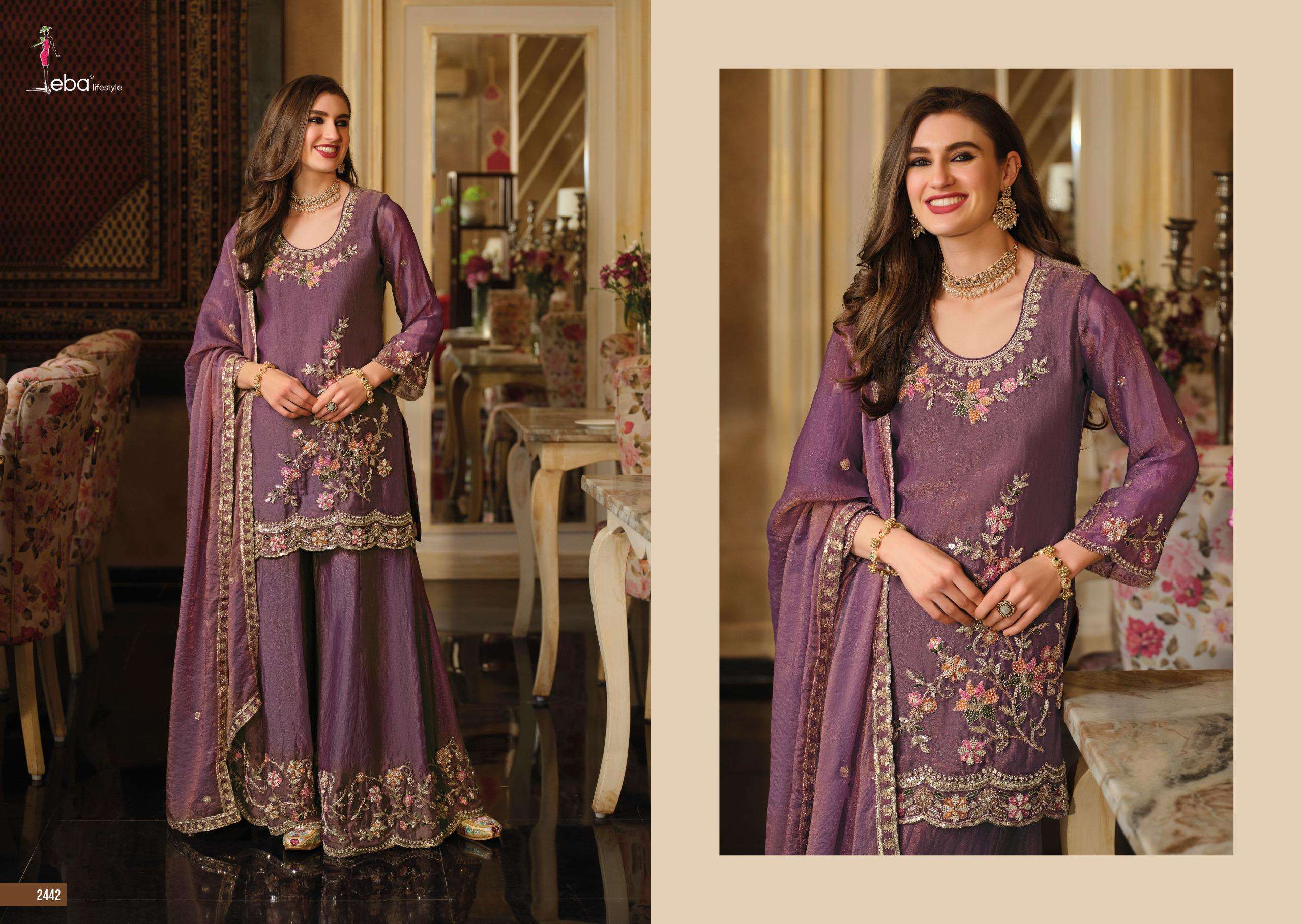 EBA LIFESTYLLE GULBANO HEAVY EMBROIDERED DESIGNER WEDDING WEAR SUIT