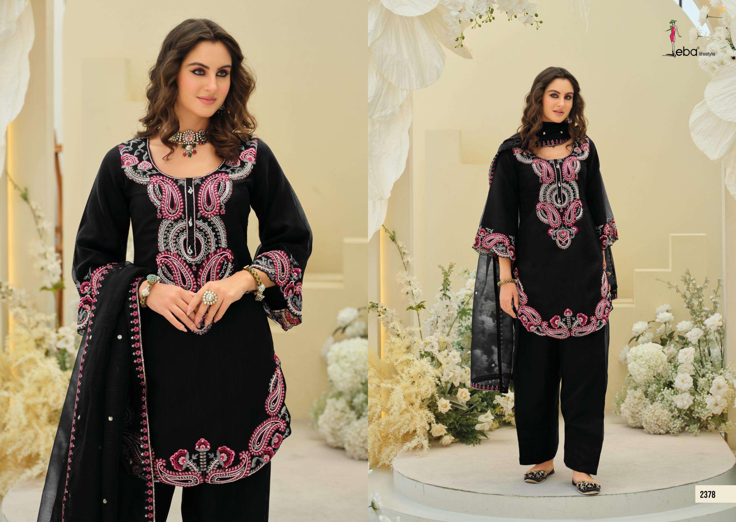 EBA LIFESTYLLE ZAINAB ORGANZA BEAUTIFUL DESIGNER WORK READY MADE LADIES SUIT