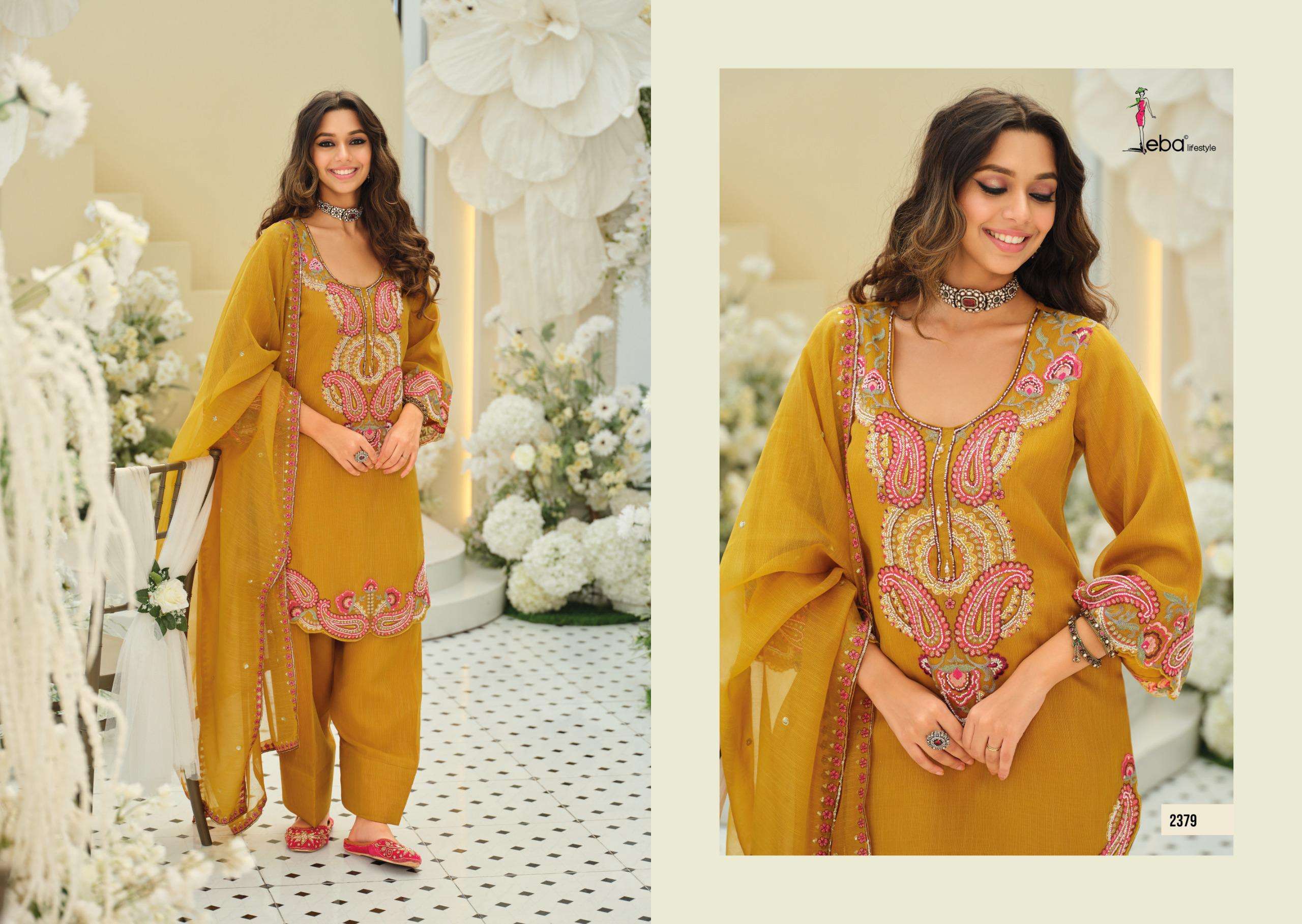EBA LIFESTYLLE ZAINAB ORGANZA BEAUTIFUL DESIGNER WORK READY MADE LADIES SUIT