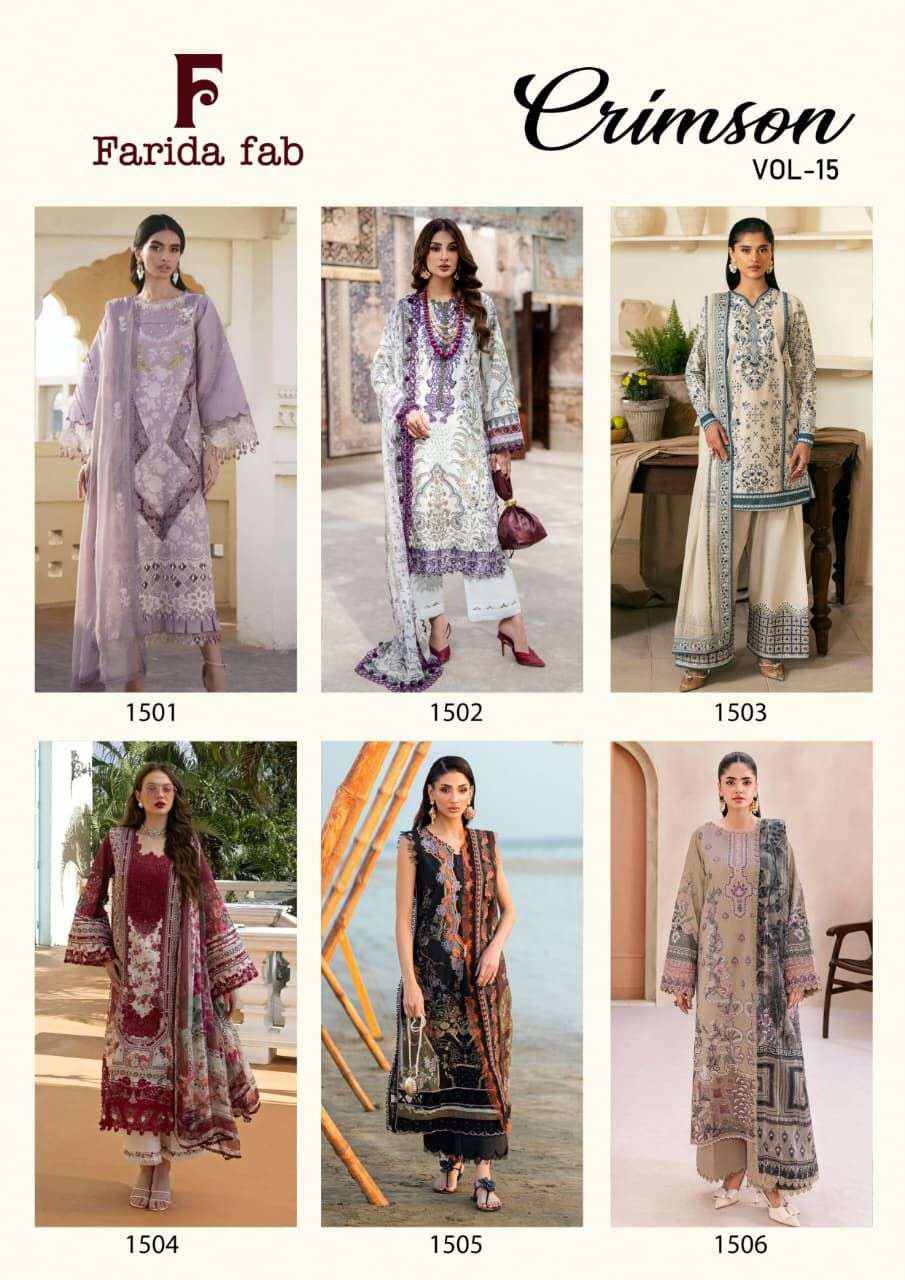 FARIDA FAB CRIMSON VOL 15 COTTON DIGITAL PRINTS SALWAR SUIT