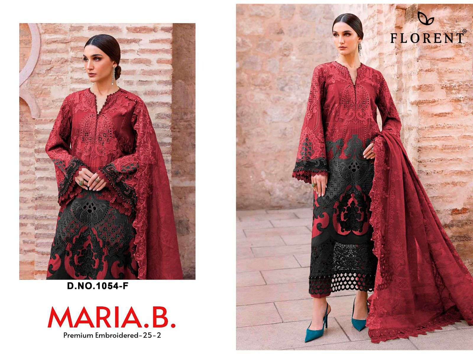 FLORENT D NO 1054 EFG COTTON HEAVY EMBROIDERY DESIGNER WORK SUIT