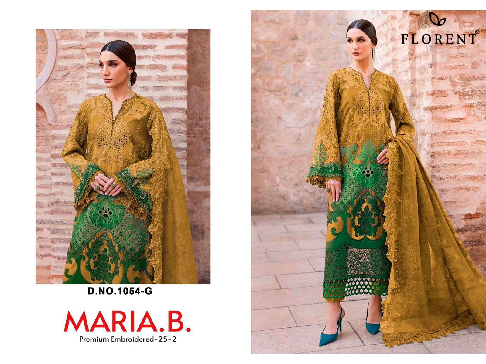 FLORENT D NO 1054 EFG COTTON HEAVY EMBROIDERY DESIGNER WORK SUIT