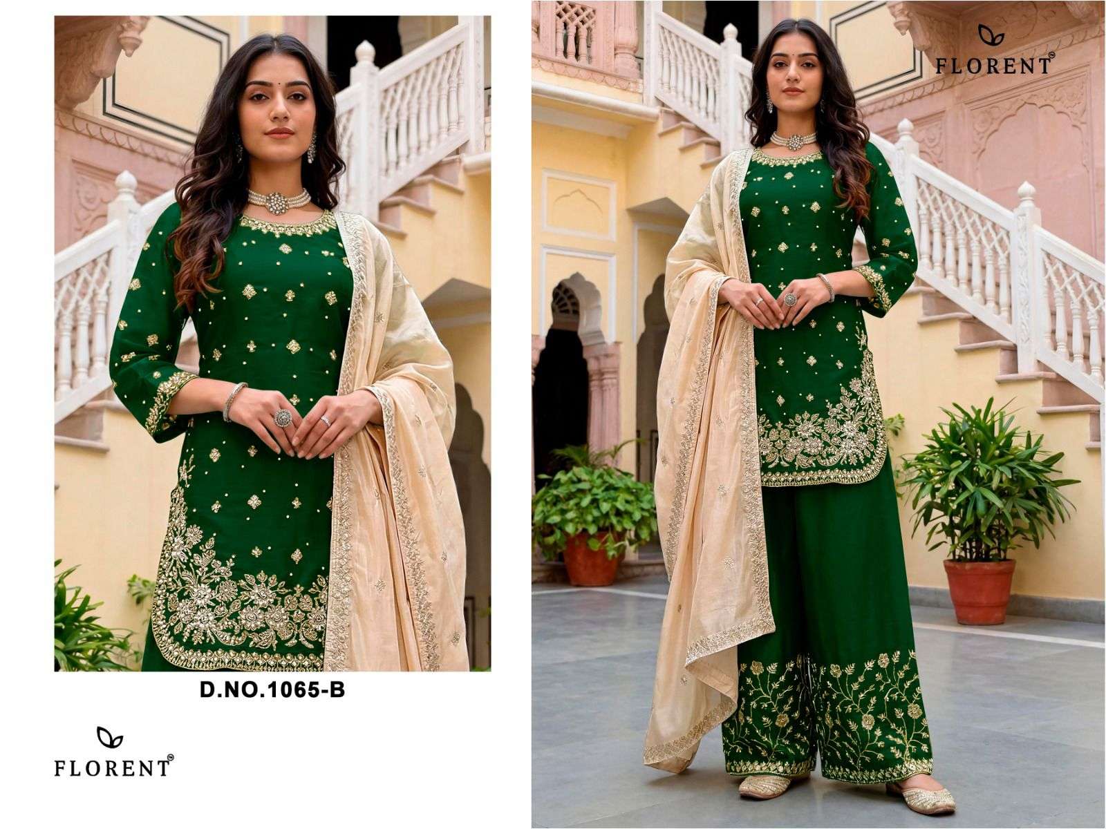 FLORENT D NO 1065 JIMMY SILK EMBROIDERY DESIGNER READY MADE PAKISTANI SUIT