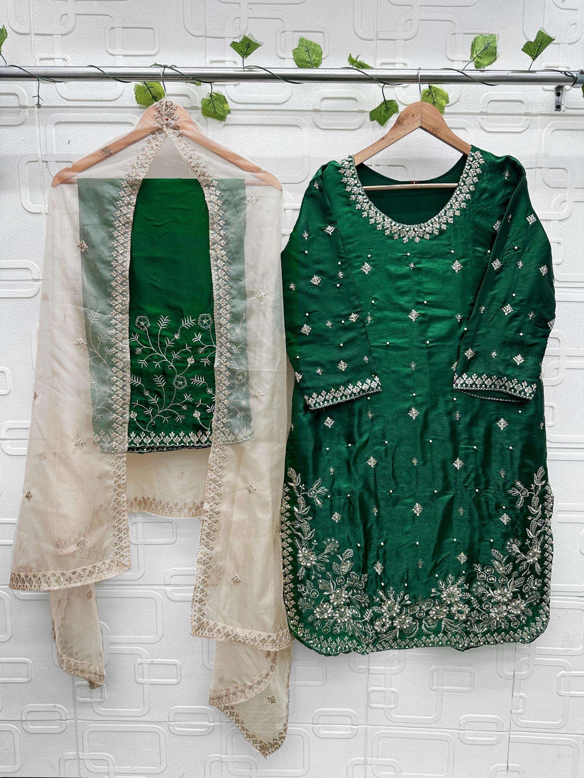 FLORENT D NO 1065 JIMMY SILK EMBROIDERY DESIGNER READY MADE PAKISTANI SUIT
