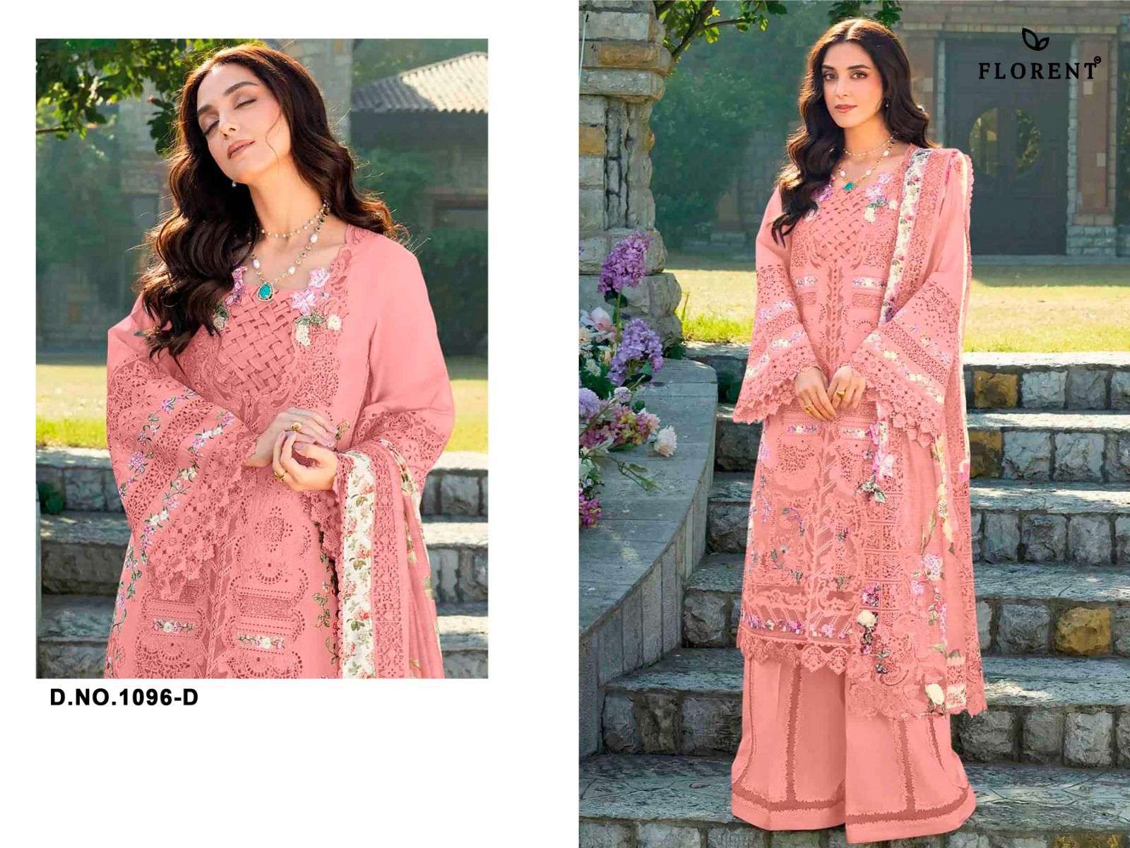 FLORENT D NO 1096 COTTON WITH HEAVY EMBROIDERY DESIGNER WORK PAKISTANI SUIT