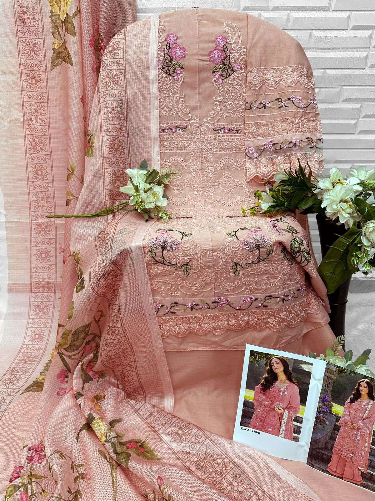 FLORENT D NO 1096 COTTON WITH HEAVY EMBROIDERY DESIGNER WORK PAKISTANI SUIT