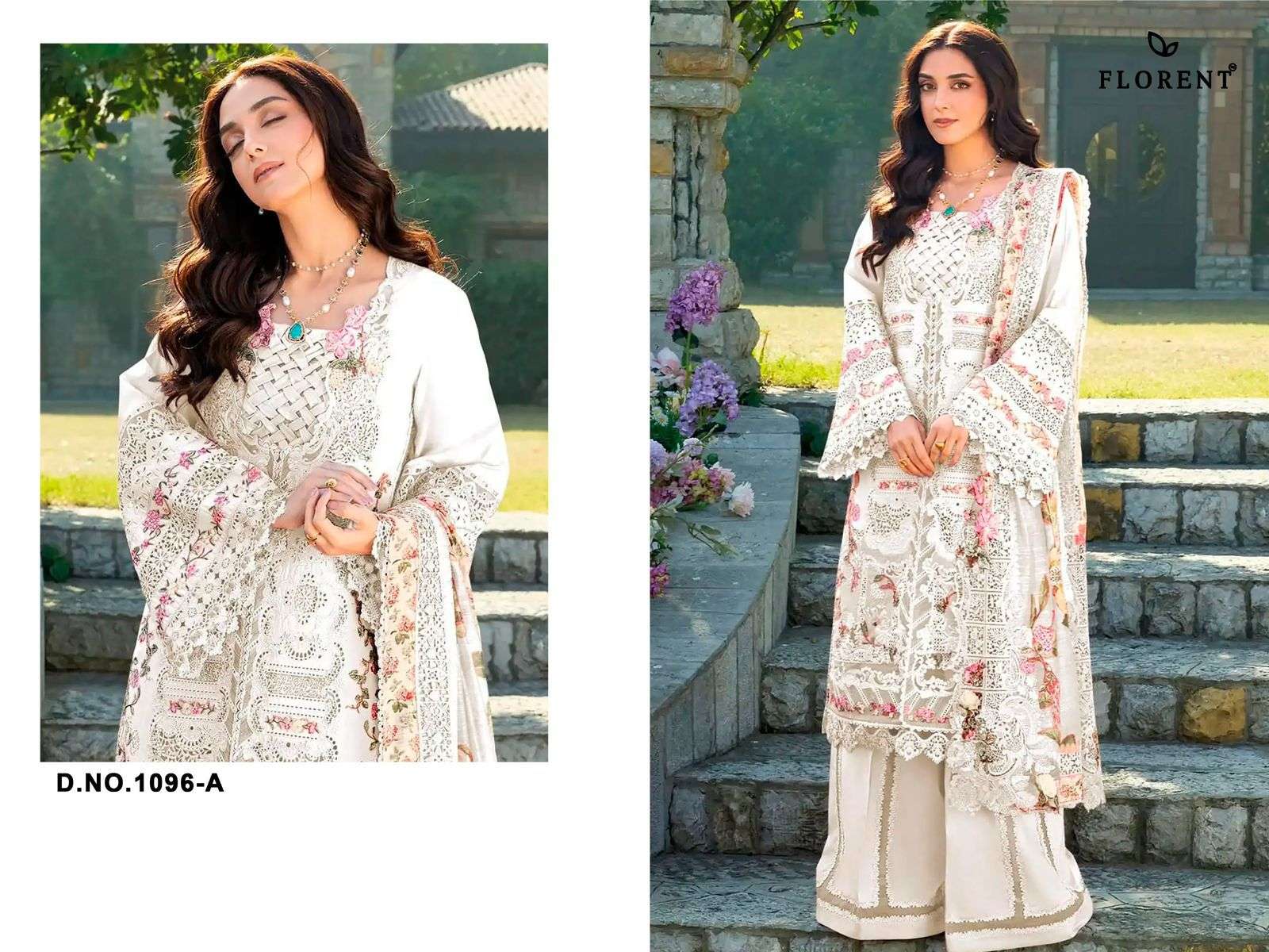 FLORENT D NO 1096 COTTON WITH HEAVY EMBROIDERY DESIGNER WORK PAKISTANI SUIT