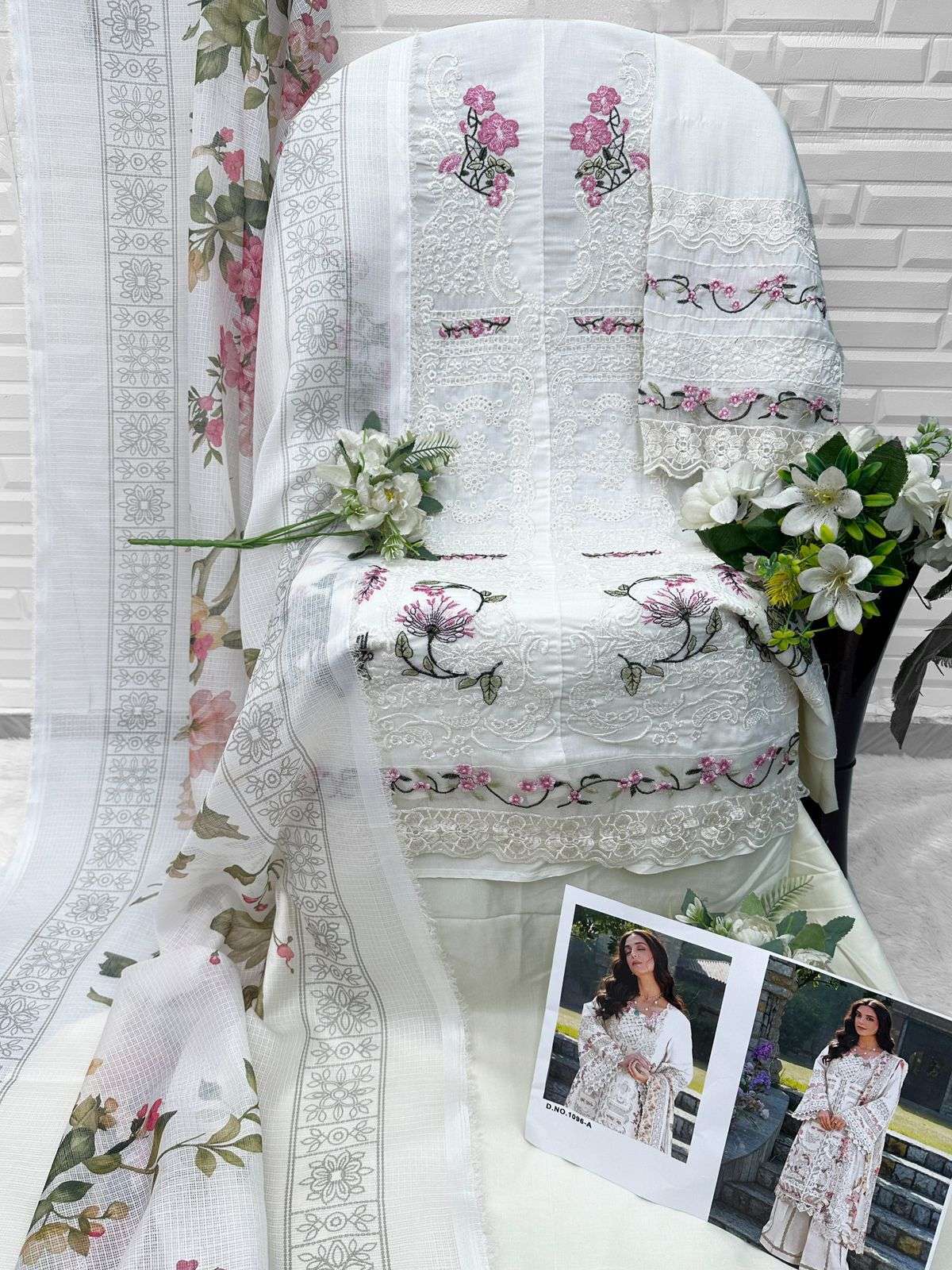 FLORENT D NO 1096 COTTON WITH HEAVY EMBROIDERY DESIGNER WORK PAKISTANI SUIT