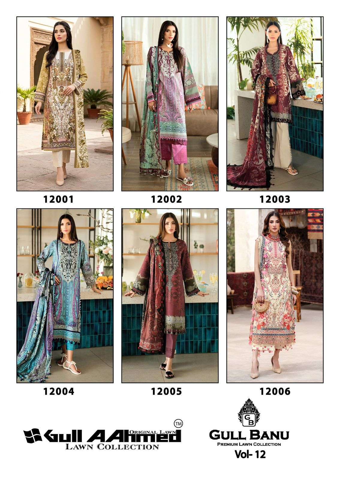 GULL AAHMED GULL BANU VOL 12 COTTON DIGITAL PRINTS SALWAR SUIT	 