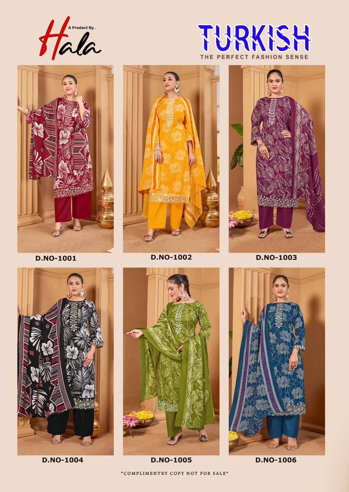  HALA TRADERS TURIKIS VOL 1 COTTON DIGITAL PRINTS WITH FANCY WORK SUIT
