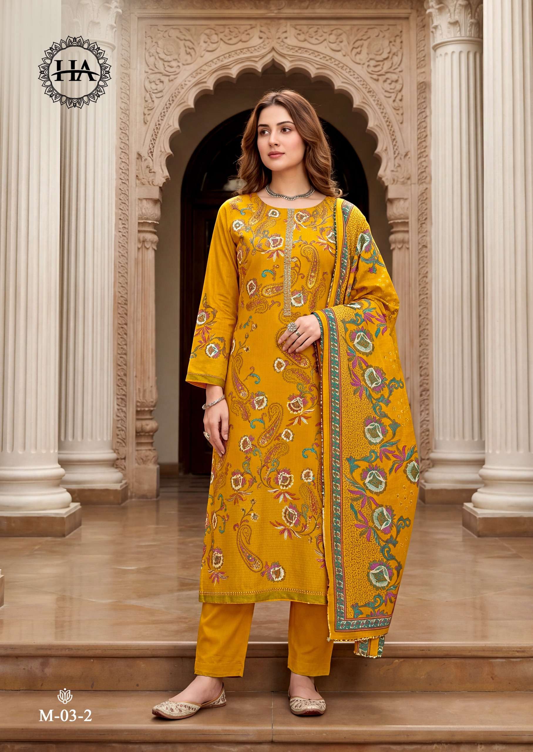 HARSHIT FASHION HUB BOSCO JAM COTTON PRINT WITH FANCY EMBROIDERY WORK SUIT
