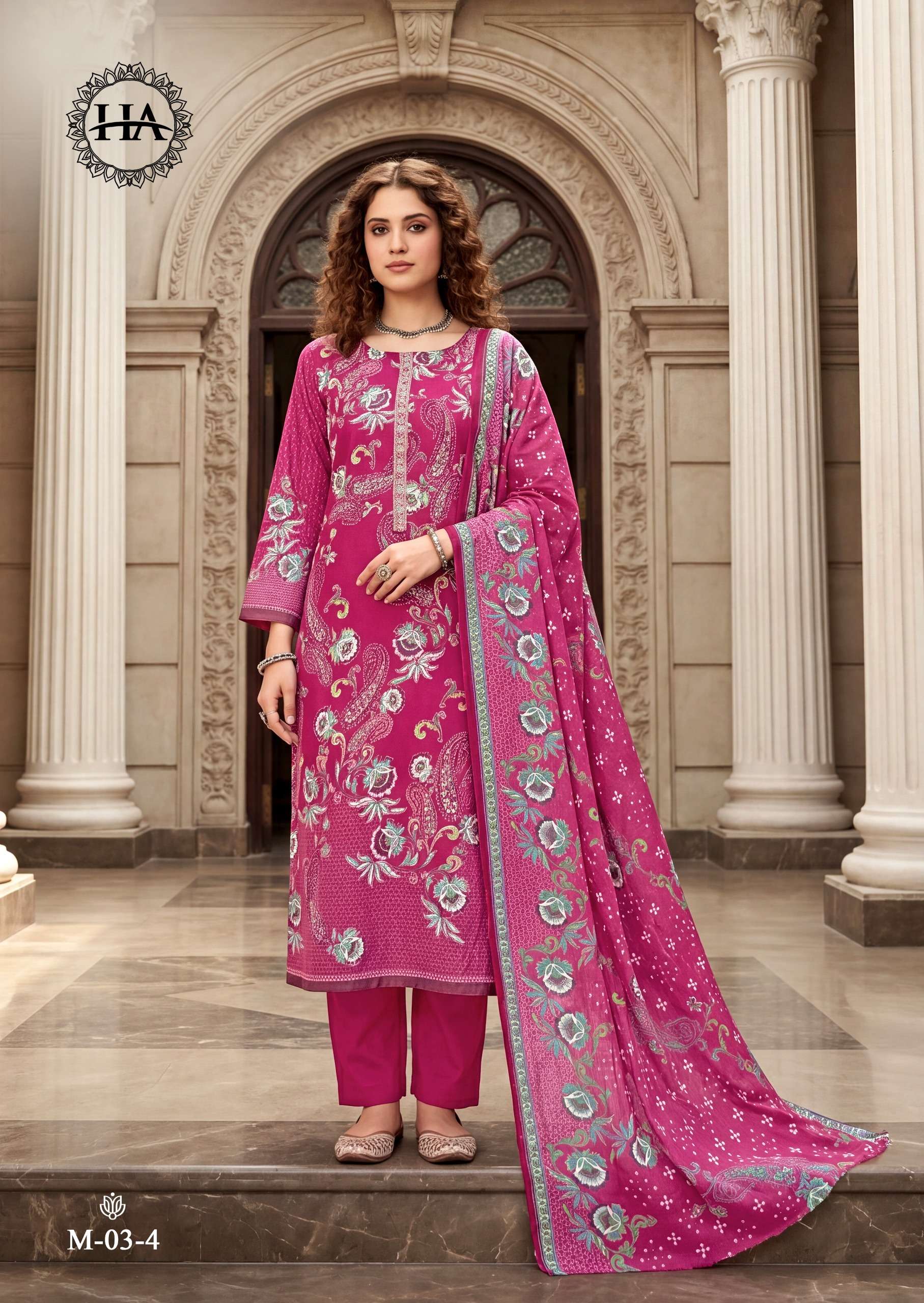 HARSHIT FASHION HUB BOSCO JAM COTTON PRINT WITH FANCY EMBROIDERY WORK SUIT
