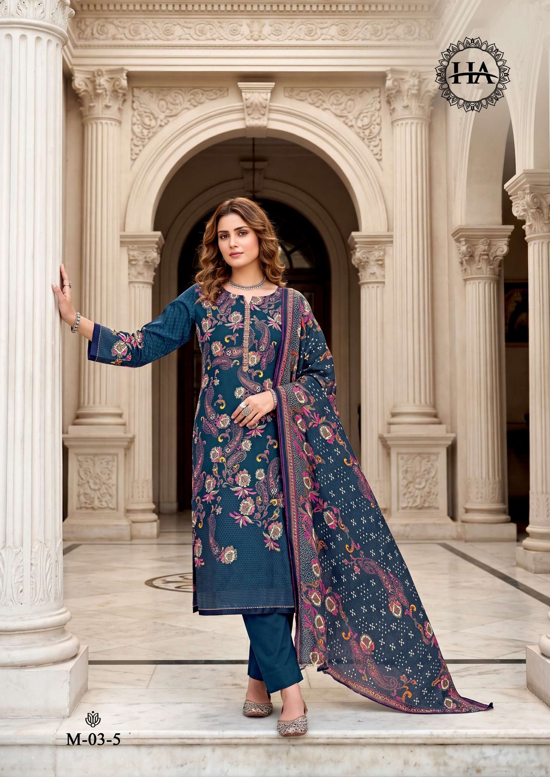 HARSHIT FASHION HUB BOSCO JAM COTTON PRINT WITH FANCY EMBROIDERY WORK SUIT