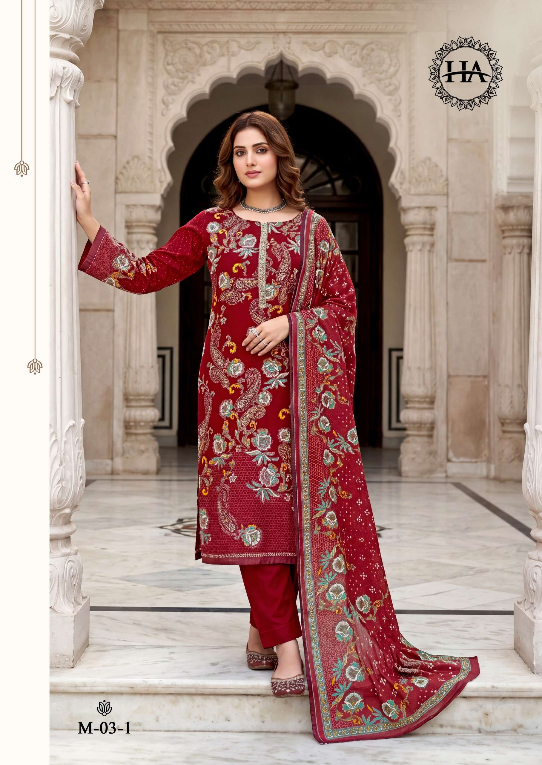 HARSHIT FASHION HUB BOSCO JAM COTTON PRINT WITH FANCY EMBROIDERY WORK SUIT
