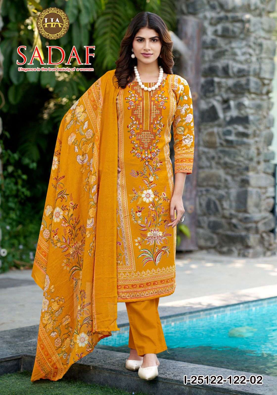 HARSHIT FASHION HUB SADAF COTTON DIGITAL PRINT WITH FANCY WORK SUIT