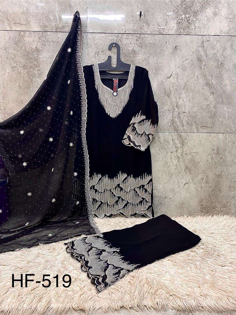 HOOR TEX HF 519 GEORGETTE HEAVY DESIGNER WORK READY MADE SUIT