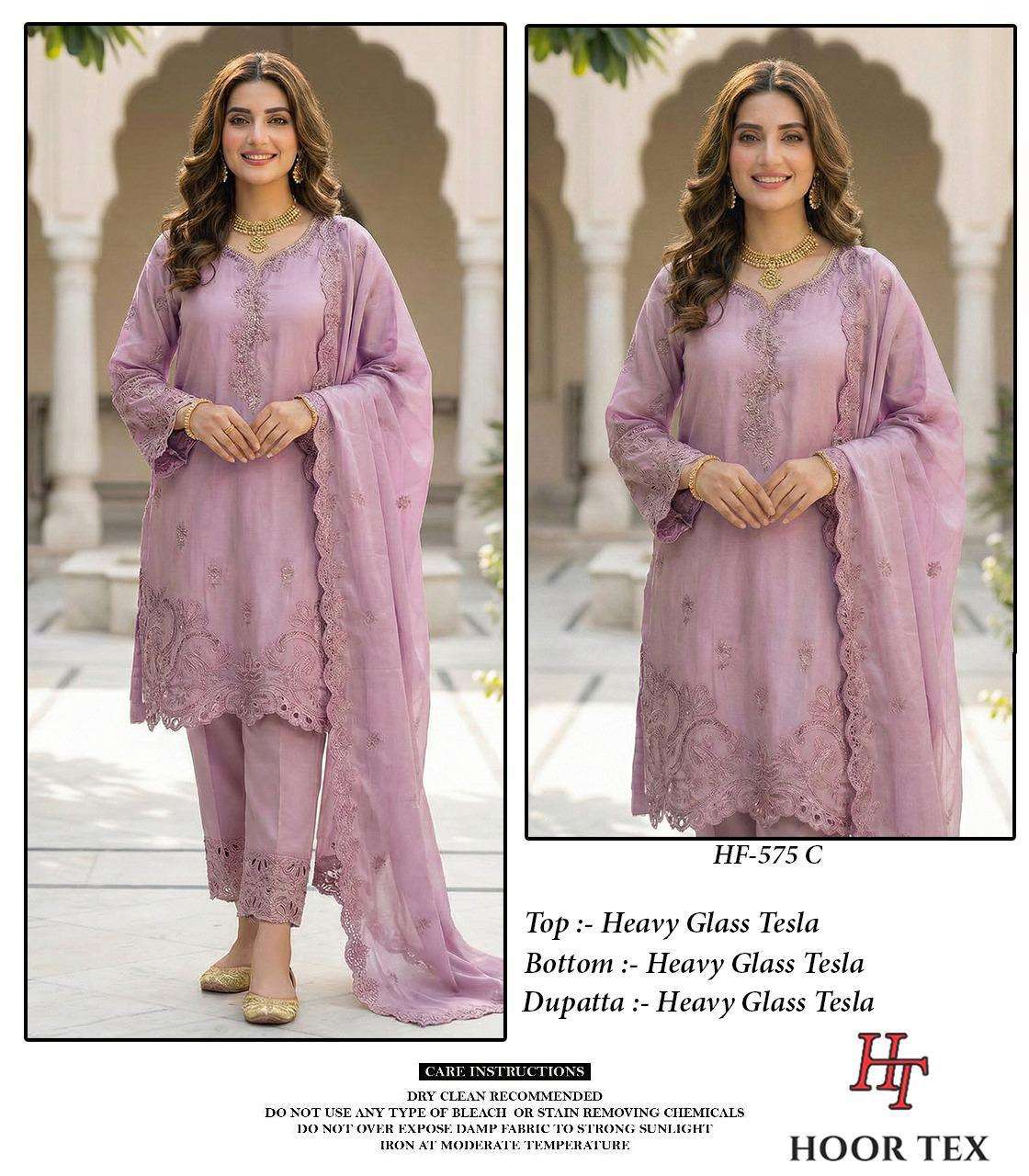 HOOR TEX HF 575 BEAUTIFUL DESIGNER WORK READY MADE PAKISTANI SUIT