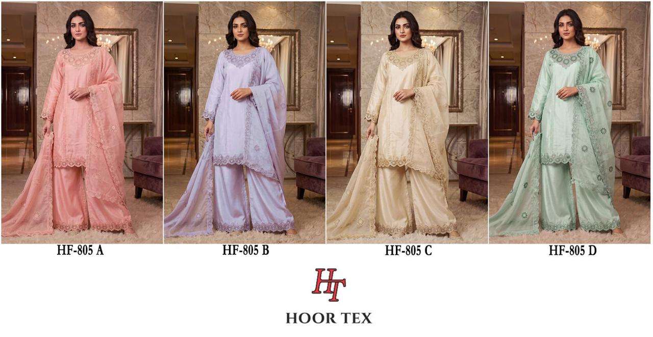 HOOR TEX HF 805 SILK EMBROIDERY DESIGNER WORK READY MADE PAKISTANI SUIT 