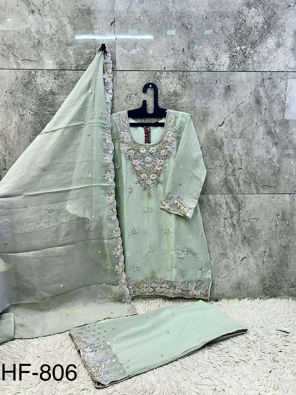 HOOR TEX HF 806 CHIFFON HEAVY EMBROIDERED DESIGNER READY MADE PAKISTANI SUIT