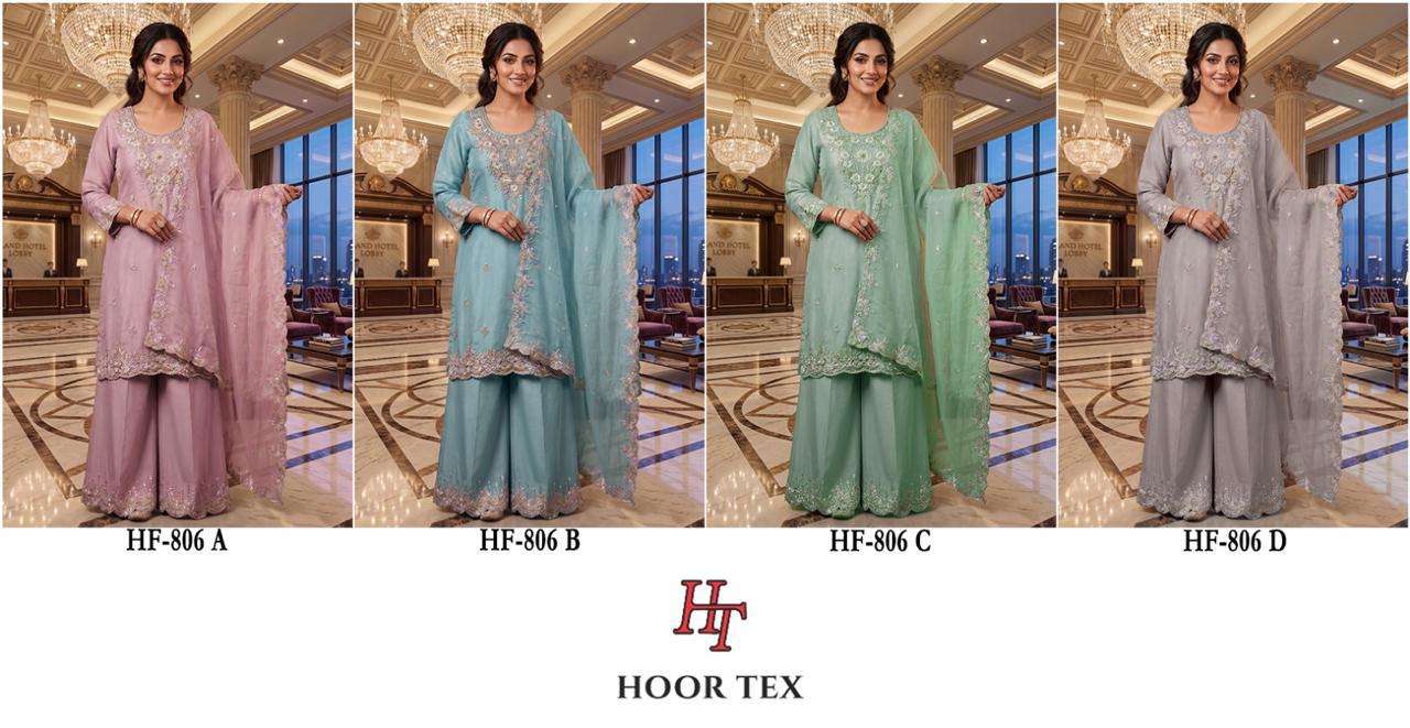 HOOR TEX HF 806 CHIFFON HEAVY EMBROIDERED DESIGNER READY MADE PAKISTANI SUIT