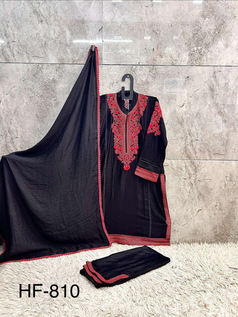 HOOR TEX  HF 810 RAYON FANCY DESIGNER WORK READY MADE LADIES SUIT