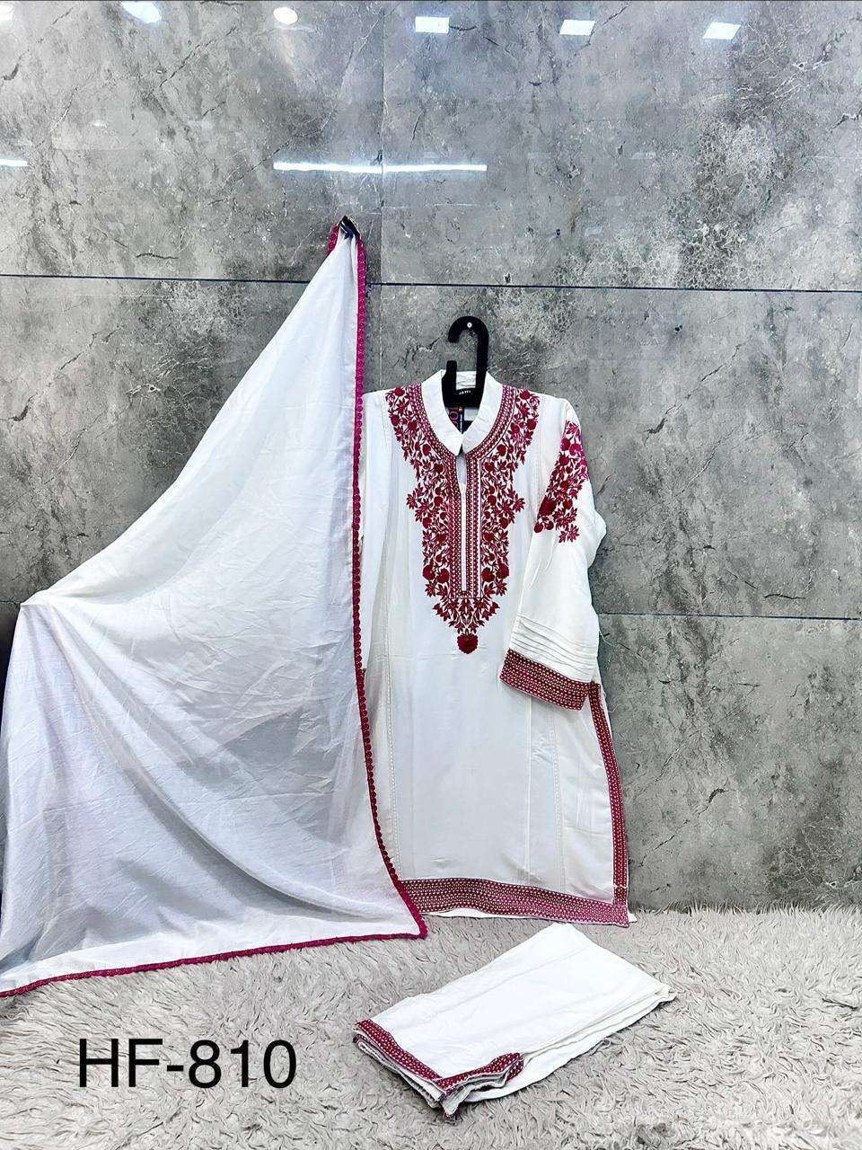 HOOR TEX  HF 810 RAYON FANCY DESIGNER WORK READY MADE LADIES SUIT