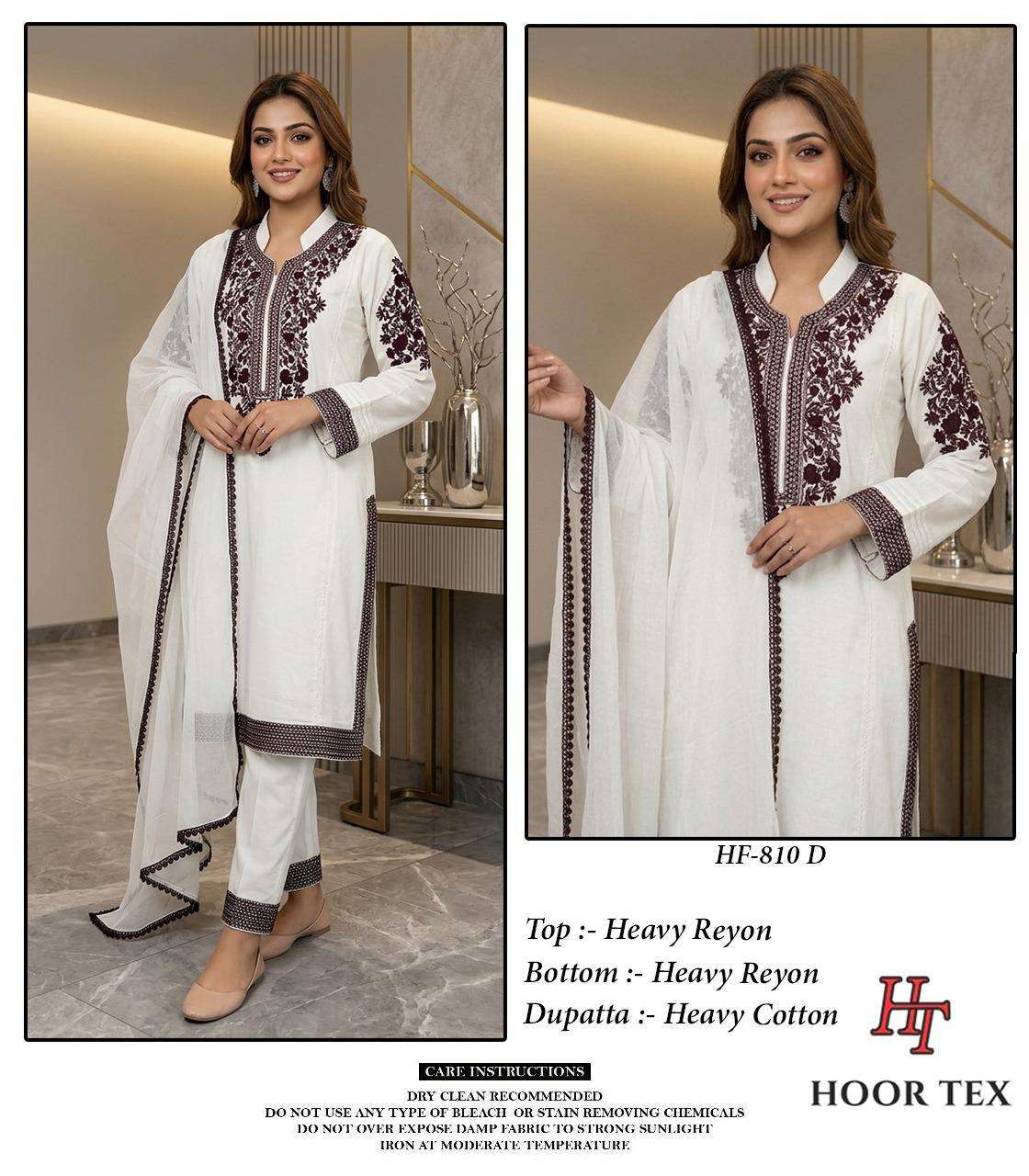 HOOR TEX  HF 810 RAYON FANCY DESIGNER WORK READY MADE LADIES SUIT