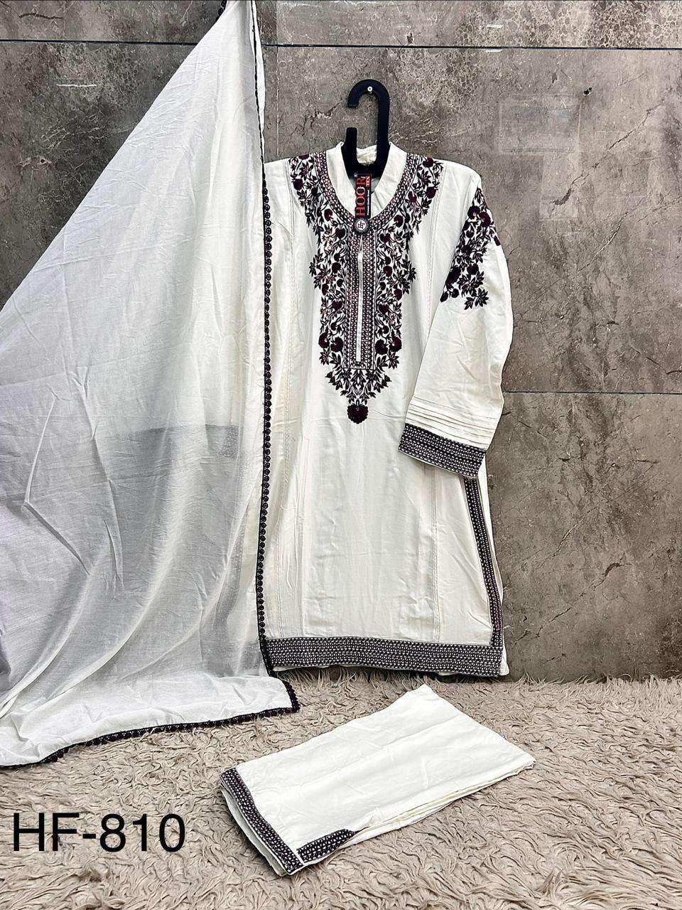 HOOR TEX  HF 810 RAYON FANCY DESIGNER WORK READY MADE LADIES SUIT