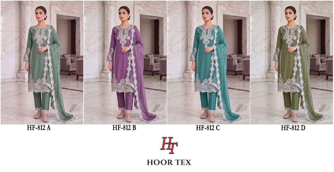 HOOR TEX HF 812 CHIFFON HEAVY EMBROIDERED DESIGNER READY MADE LADIES SUIT