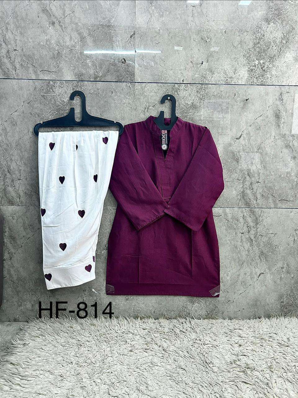 HOOR TEX  HF 814 VISCOSE FANCY PAKISTANI STYLE KURTI WITH FARSHI BOTTOM 