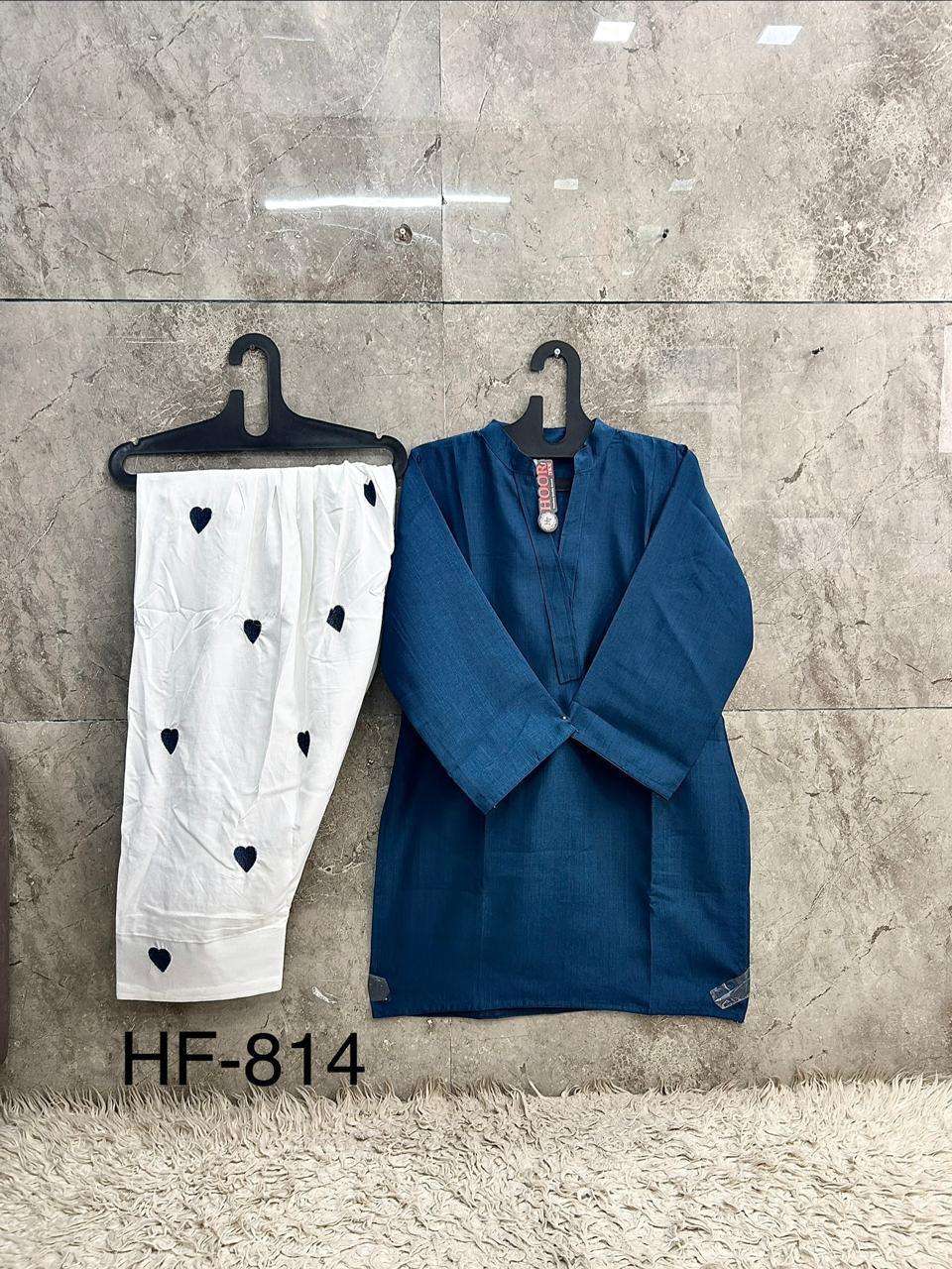 HOOR TEX  HF 814 VISCOSE FANCY PAKISTANI STYLE KURTI WITH FARSHI BOTTOM 