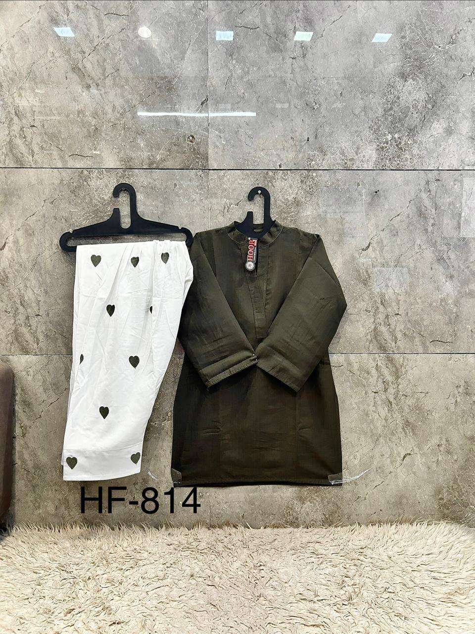 HOOR TEX  HF 814 VISCOSE FANCY PAKISTANI STYLE KURTI WITH FARSHI BOTTOM 