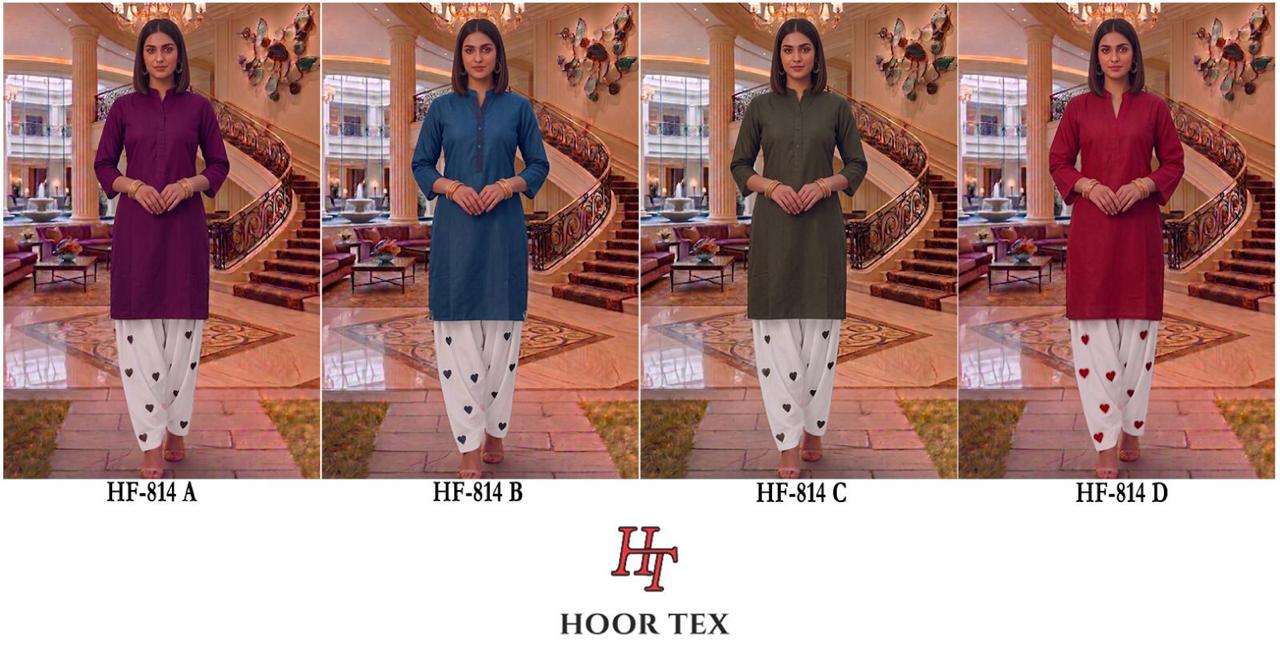 HOOR TEX  HF 814 VISCOSE FANCY PAKISTANI STYLE KURTI WITH FARSHI BOTTOM 