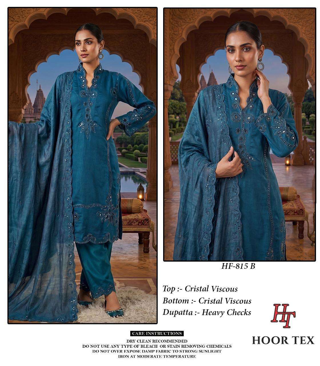 HOOR TEX HF 815 VISCOSE DESIGNER WORK READY MADE PAKISTANI SUIT