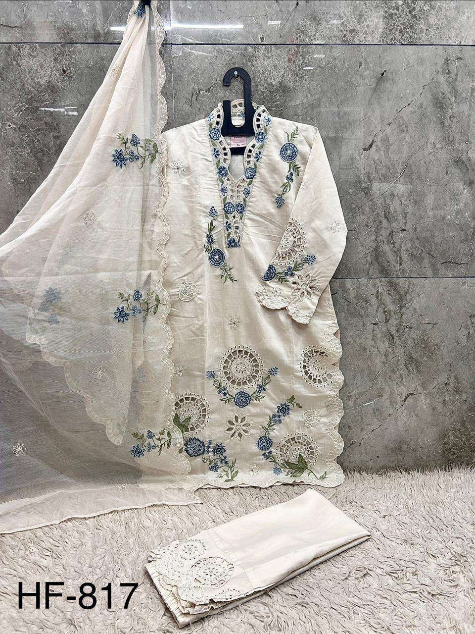 HOOR TEX HF 817 VISCOSE EMBROIDERED DESIGNER READY MADE PAKISTANI SUIT