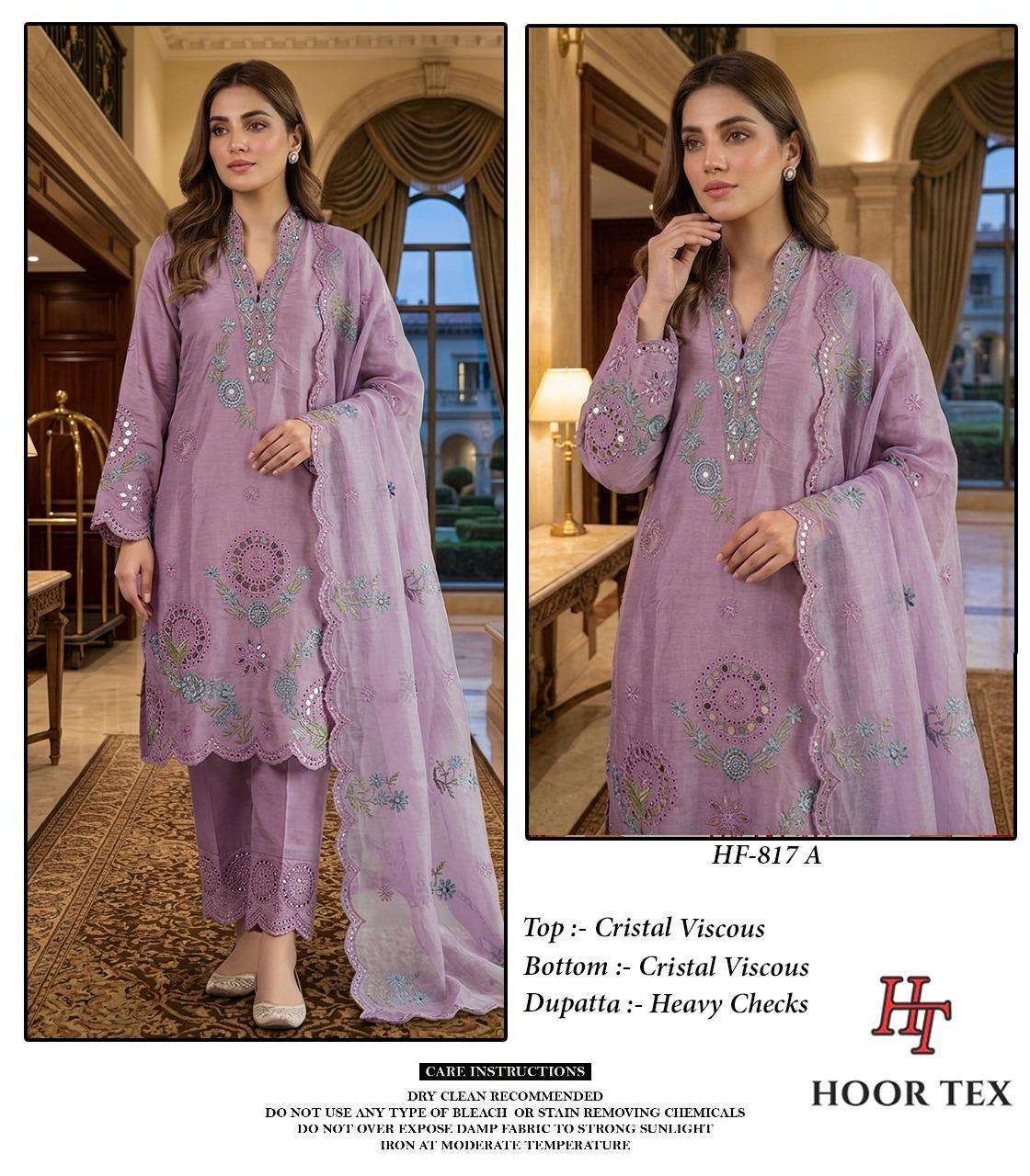 HOOR TEX HF 817 VISCOSE EMBROIDERED DESIGNER READY MADE PAKISTANI SUIT
