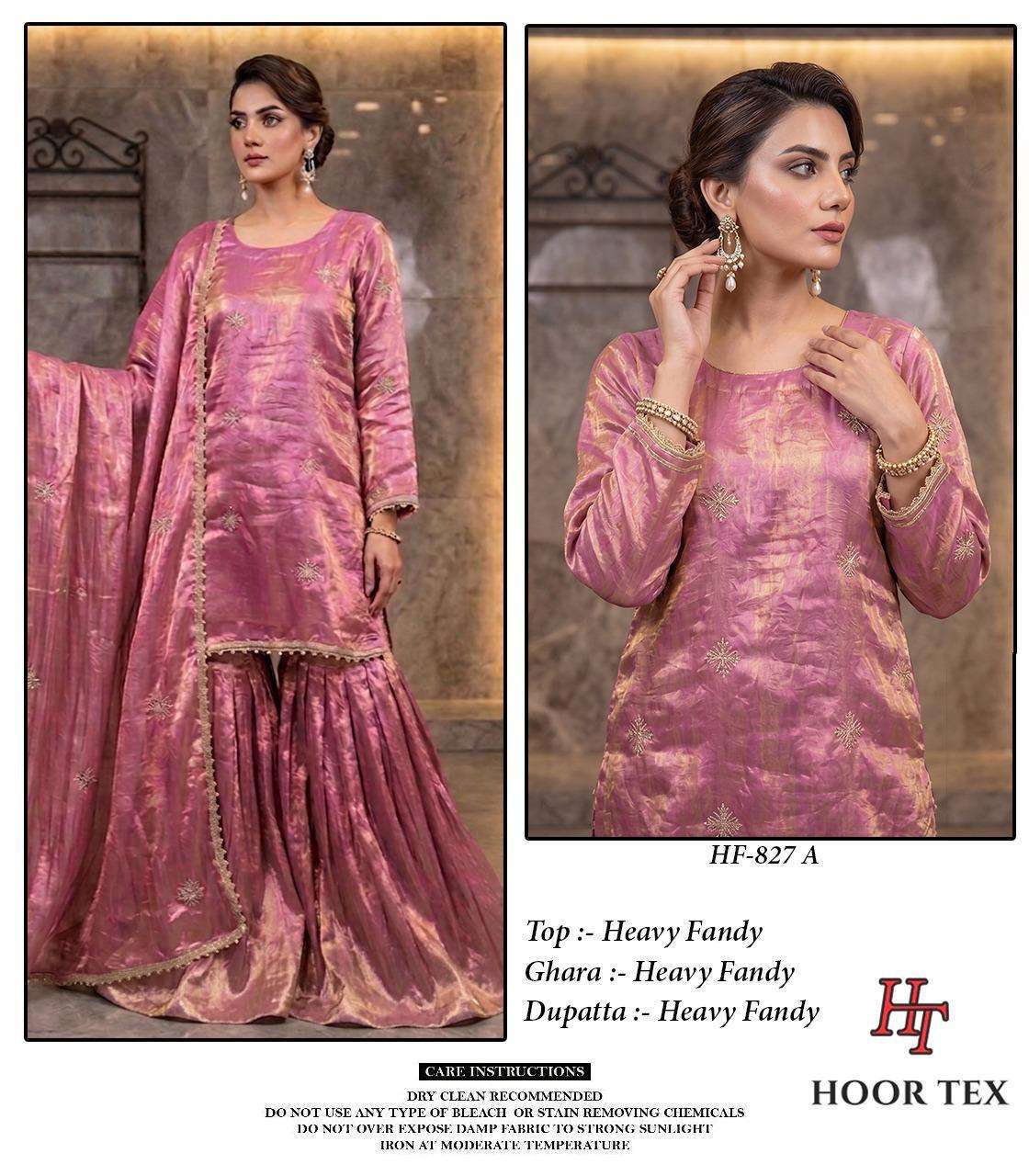 HOOR TEX HF 827 SILK BEAUTIFUL DESIGNER READY MADE PAKISTANI SUIT
