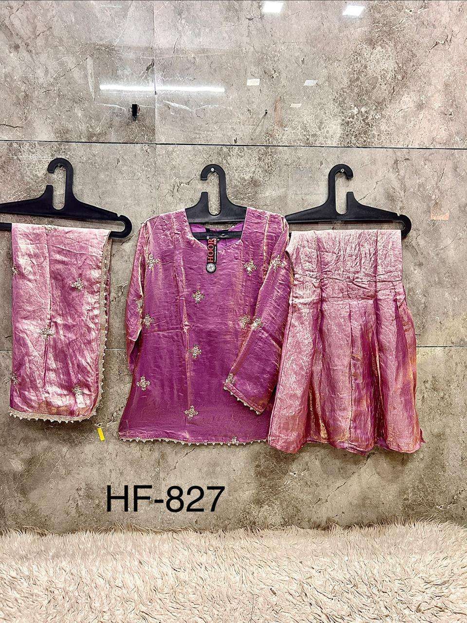 HOOR TEX HF 827 SILK BEAUTIFUL DESIGNER READY MADE PAKISTANI SUIT