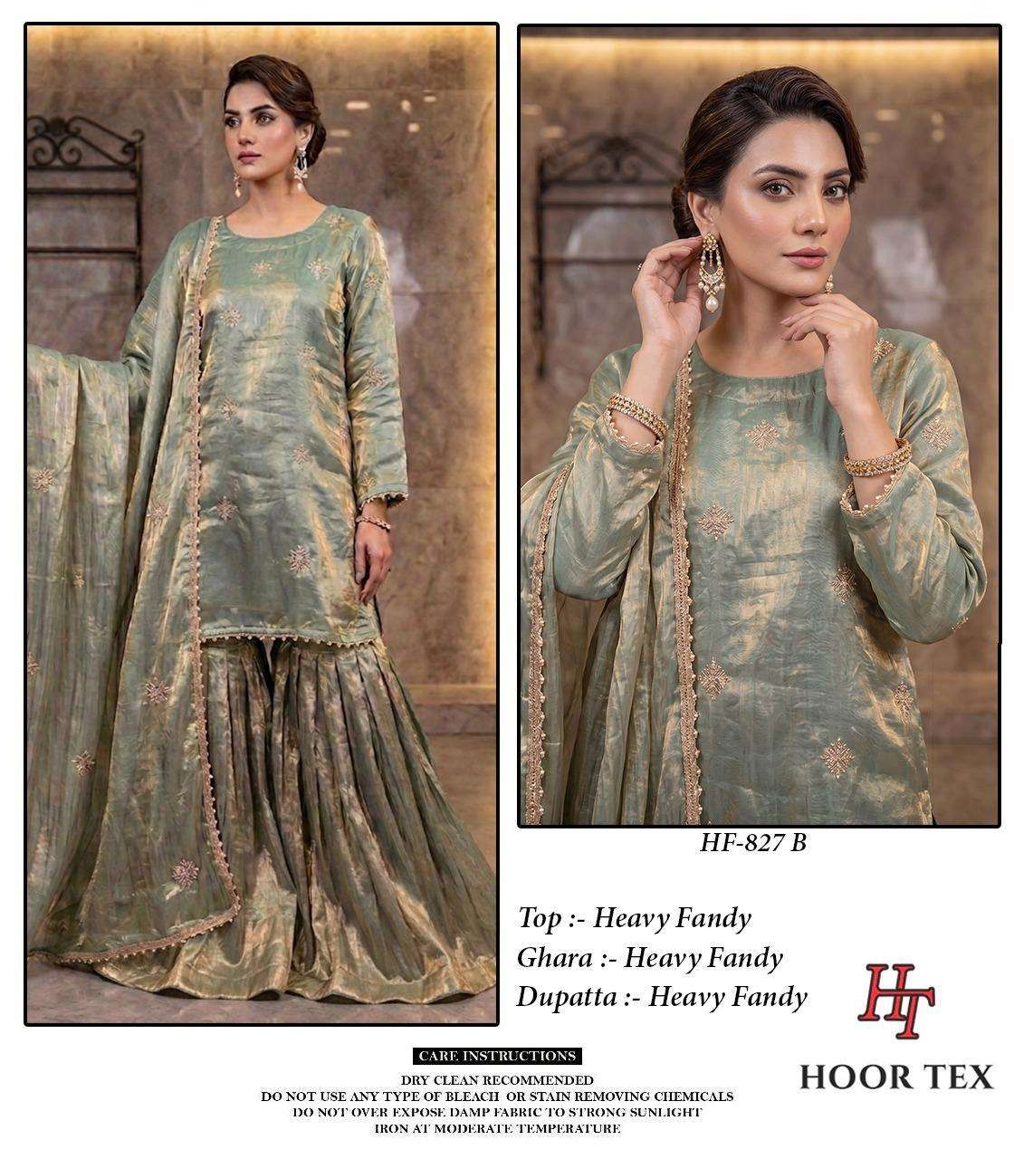 HOOR TEX HF 827 SILK BEAUTIFUL DESIGNER READY MADE PAKISTANI SUIT