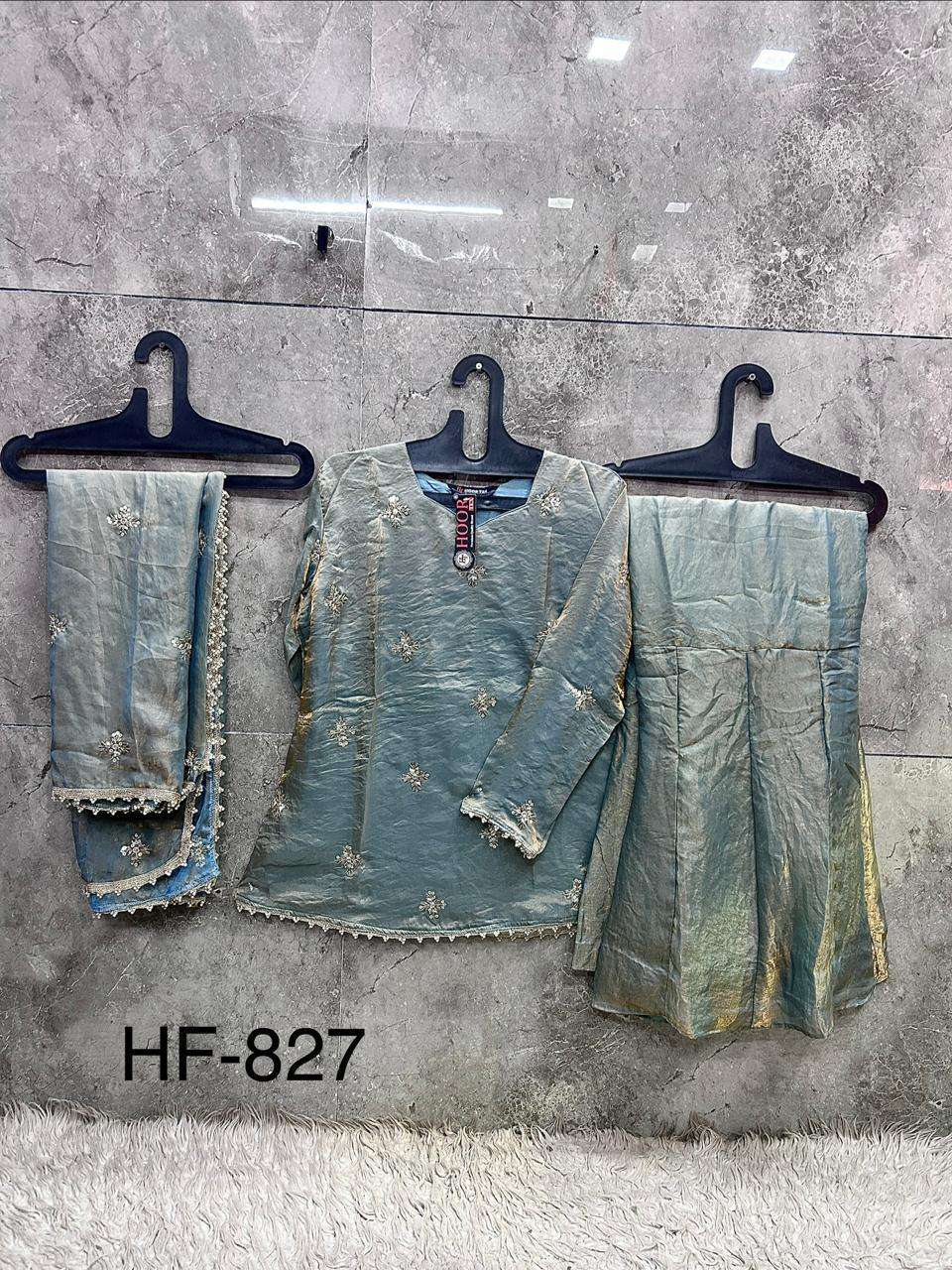 HOOR TEX HF 827 SILK BEAUTIFUL DESIGNER READY MADE PAKISTANI SUIT