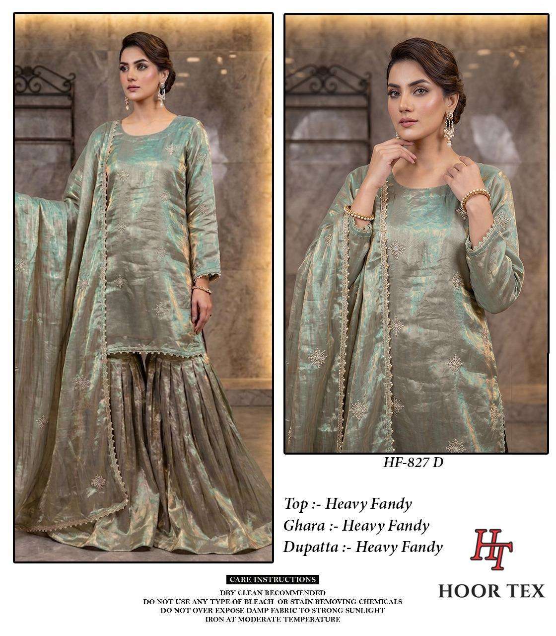 HOOR TEX HF 827 SILK BEAUTIFUL DESIGNER READY MADE PAKISTANI SUIT