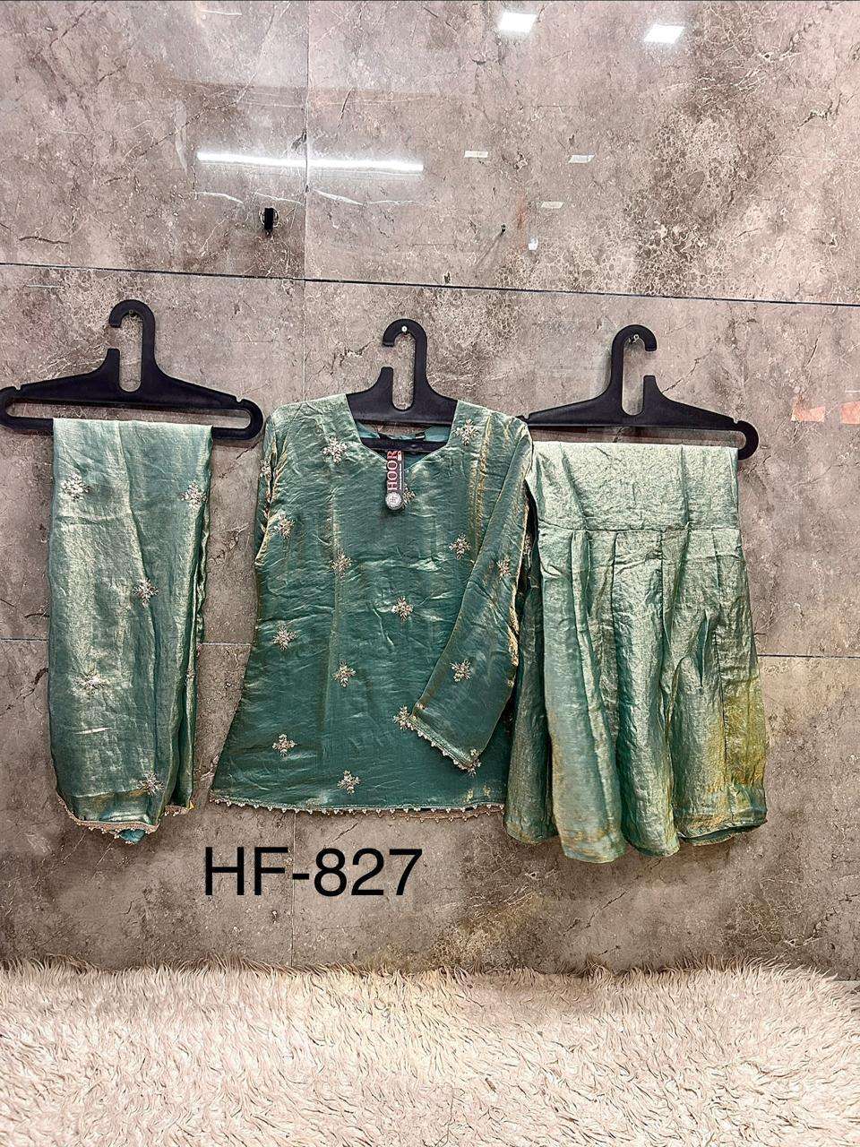 HOOR TEX HF 827 SILK BEAUTIFUL DESIGNER READY MADE PAKISTANI SUIT