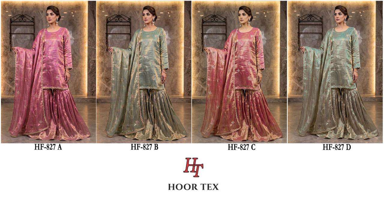 HOOR TEX HF 827 SILK BEAUTIFUL DESIGNER READY MADE PAKISTANI SUIT