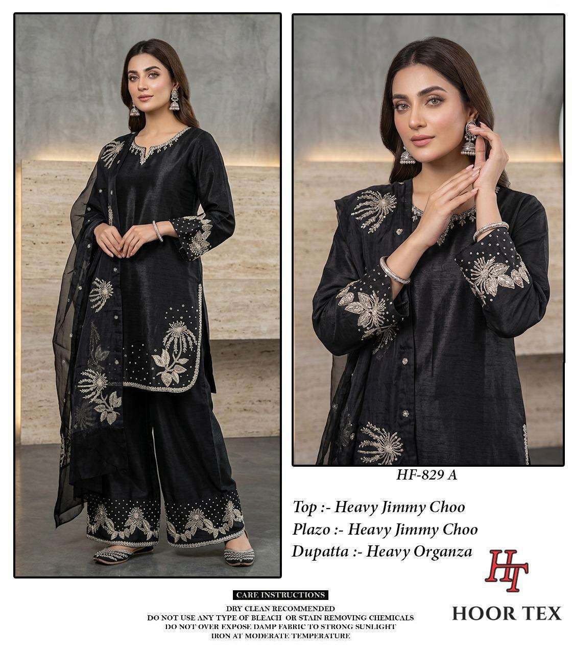 HOOR TEX HF 829 JIMMY CHOO FABRIC BEAUTIFUL DESIGNER WORK READY MADE PAKISTANI SUIT